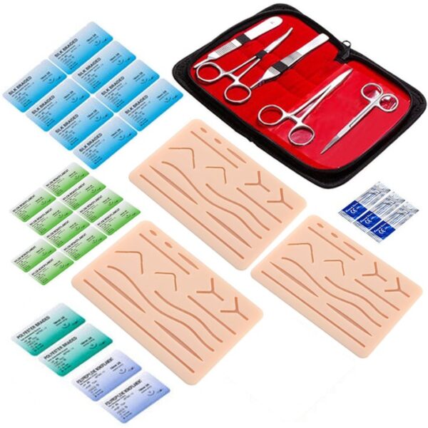 Advanced Surgery Suture Kit, Suture Skill Trainer (with 3 Pads) for Suturing Classes