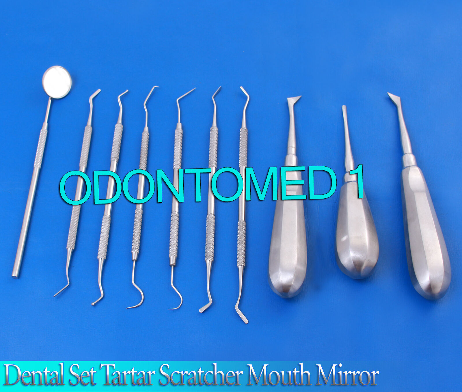 10-Dental-Set-Tartar-Scratcher-Mouth-Mirror-Elevator-Heidemann-Spatula-DN-458-134297273280