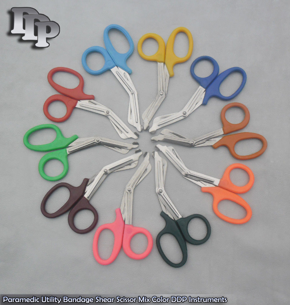 10-Pieces-Paramedic-Utility-Bandage-Shear-Scissor-55-Mix-Color-Instruments-111240964790-2