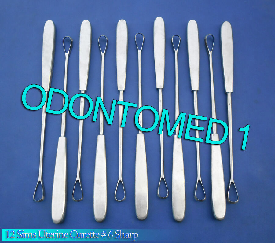 12-Sims-Uterine-Curettes-6-Sharp-Blade-OBGYN-Surgical-Instruments-115578672730
