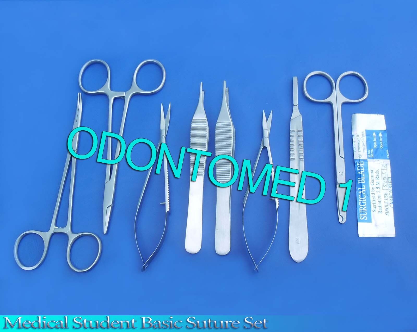 13-PCS-MEDICAL-STUDENT-BASIC-SUTURE-FORCEPS-KITSCALPEL-BLADES-23-134297307920