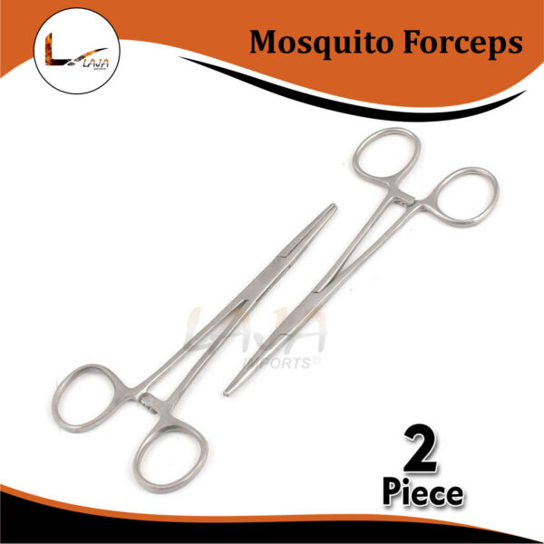 2 PCS MOSQUITO HEMOSTAT FORCEPS 5.5" STRAIGHT STAINLESS STEEL SURGICAL MEDICAL