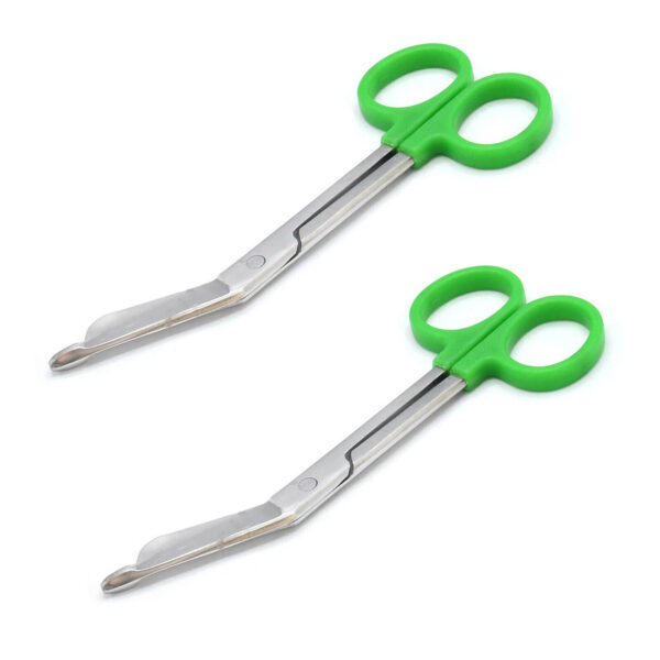 2 Pieces Green Plastic Handle Lister Bandage Scissors 5.5'' Surgical DS-1378