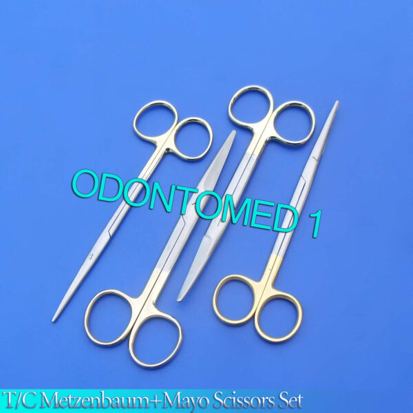 2 T/C METZENBAUM SCISSORS 9" CVD & STR +2 T/C MAYO DISSECTING SCISSORS 9" CVD & STR