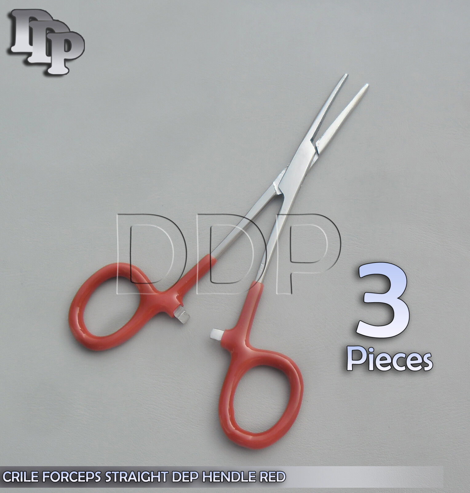 3-Hemostats-Crile-Forceps-Surgical-Instruments-Red-Dep-Handle-6-Straight-371247873850