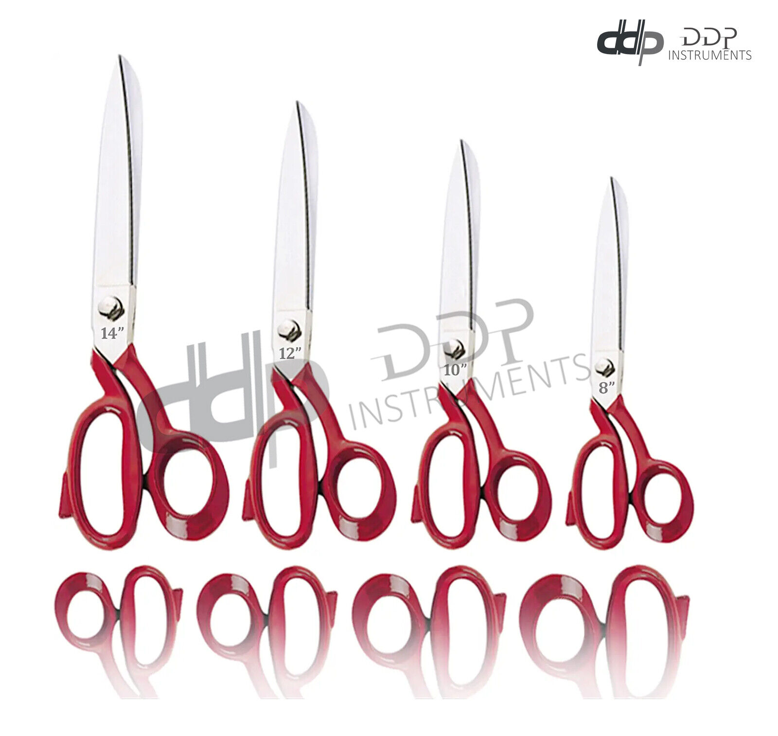 4-Pcs-Of-Tailor-Upholstery-Scissors-Shears-81012-14-Heavy-Duty-Red-Handle-122500975410