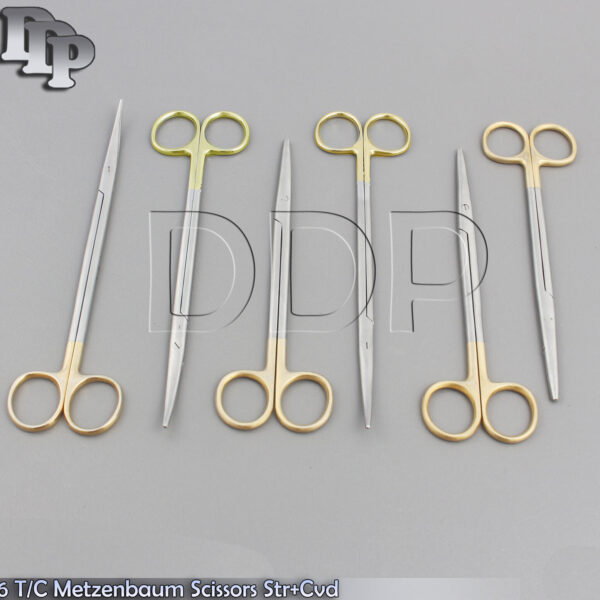 6 T/C METZENBAUM SCISSORS 7" STRAIGHT+CURVED TIP W/ TUNGSTEN CARBIDE INSERTS