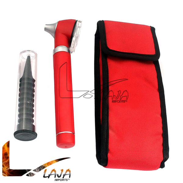 Fiber Optic Otoscope Mini Pocket Size Kit Medical Ent Diagnostic Set RED