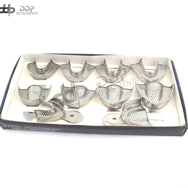 GERMAN Dental Stainless Steel Perforated Regular Impression Trays Set of 10