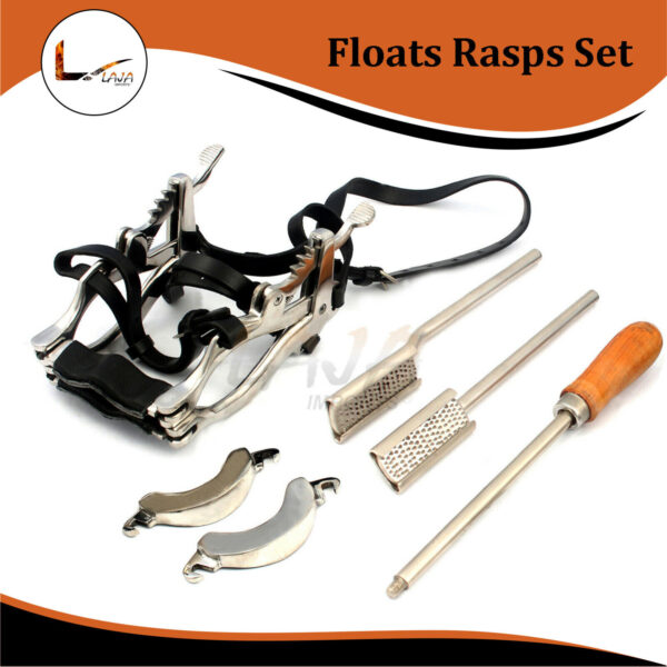 Horse Mouth Speculum Equine Mouth Gag, Equine Dental Adjustable Floats Rasps Set