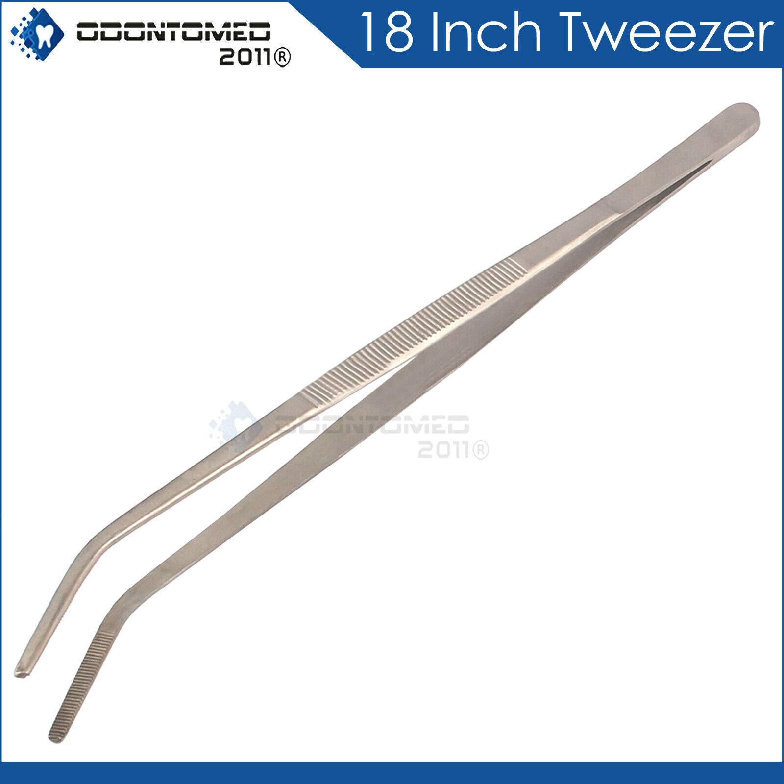 Huge-Thumb-Dressing-Forceps-18-Long-Curved-Tweezers-Angled-Bent-Tip-Surgical-111564514890