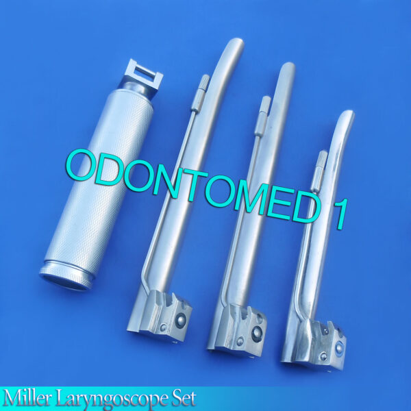 LARYNGOSCOPE MEDIUM HANDLE C + 3 MILLER BLADE #2 + 3 + 4 ENT ANESTHESIA SET