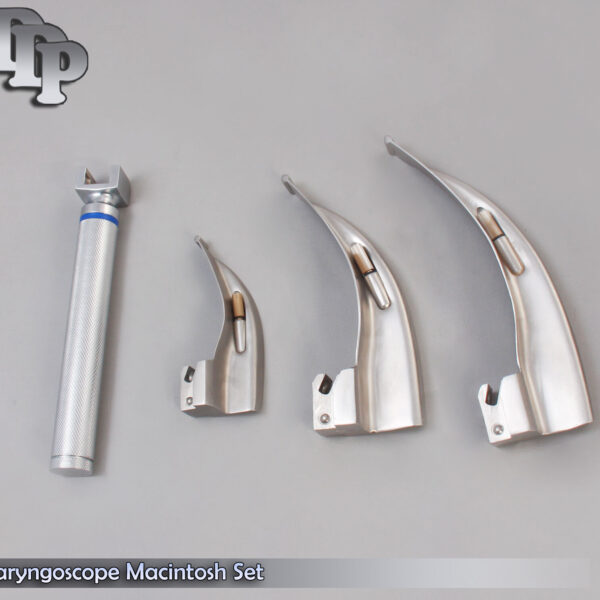 LARYNGOSCOPE SMALL HANDLE AA + 3 MACINTOSH BLADE #1 + 3 + 4 ENT ANESTHESIA SET