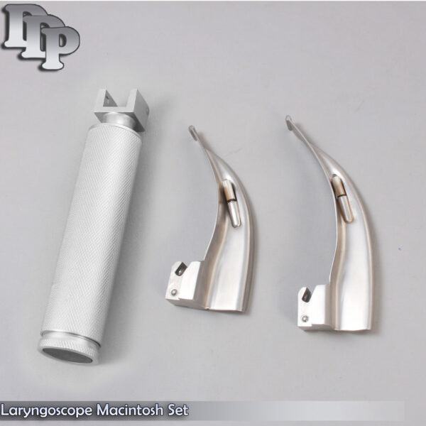 Laryngoscope Medium Handle C + 2 Macintosh Blade #2 And #3 Ent Anesthesi LS-3026