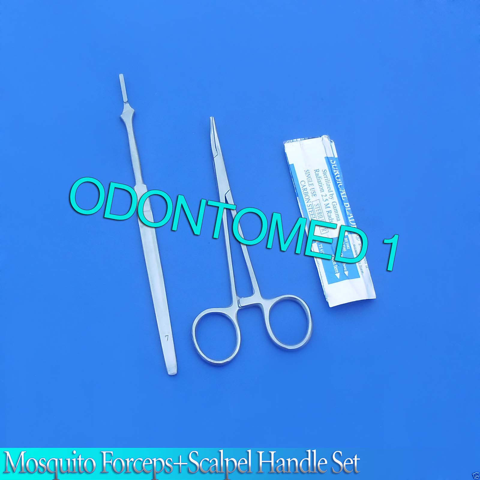 MOSQUITO-HEMOSTAT-FORCEPS-5-CURVED-SCALPEL-HANDLE-75-SURGICAL-BLADES-12-111372587220
