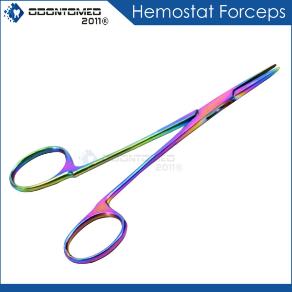 Mosquito Forceps Straight 5" Rainbow Multi Color (Without Ratchet) DS-1579