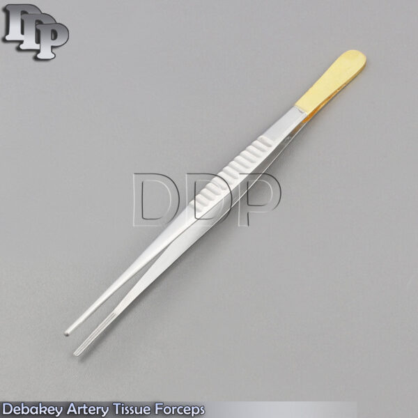NEW GERMAN PACIVATED 1 DEBAKEY ARTERY ATRAUMATIC TISSUE FORCEPS GOLD HANDLE 8"