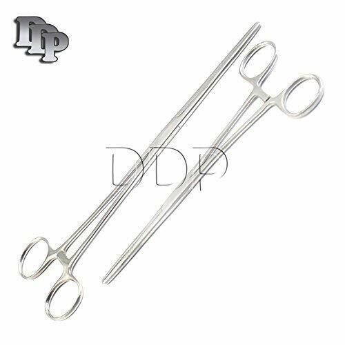 New 2pc Fishing Set 8'' + 10''Straight Hemostat Forceps Locking Clamps Stainless