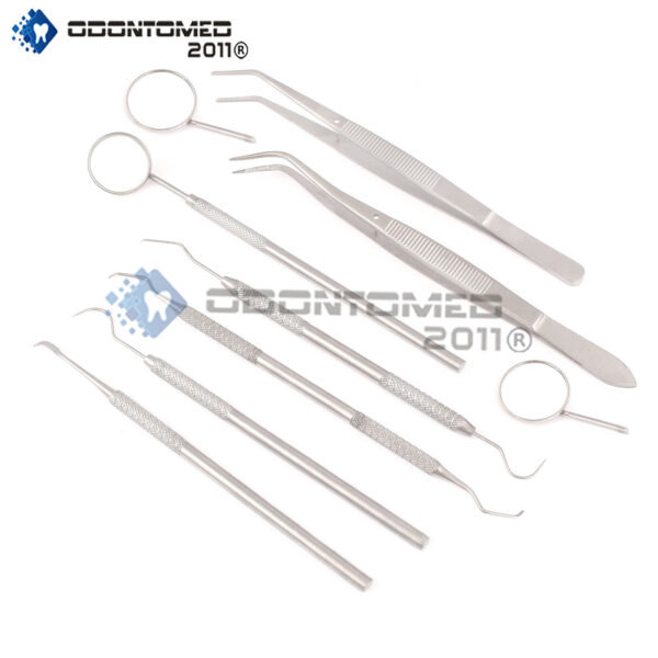 New College Merriam Tweezers Dental Mirrors,Scalers Probes 12pcs Set-Pr-0016