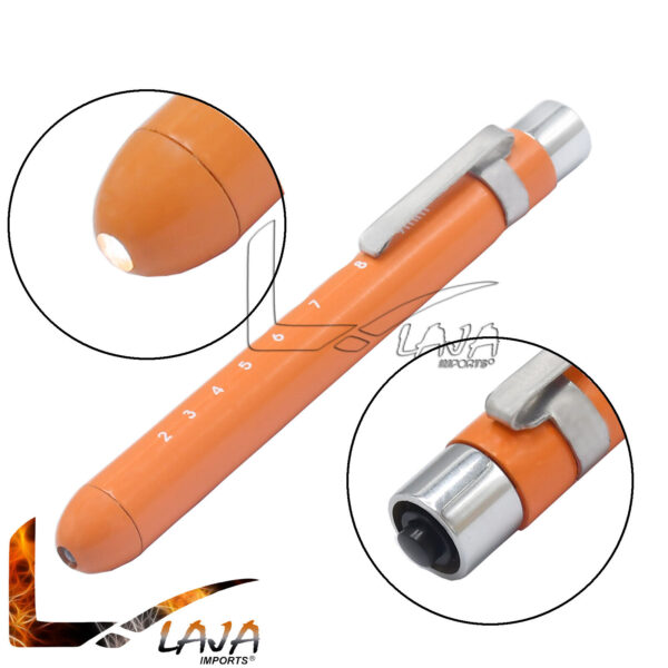 Orange Ems Medical Penlight Pupil Gauge Pocket Inspection Torch With Clip PL-021