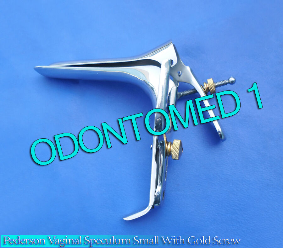 PEDERSON-VAGINAL-SPECULUM-SMALL-WITH-GOLD-SCREWS-SURGICAL-GYNO-INSTRUMENTS-111016875260