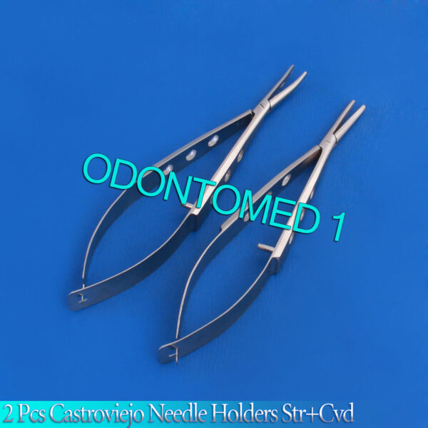 SET OF 2 PREMIUM CASTROVIEJO SURGICAL NEEDLE HOLDER 5.5" CVD+STR SURGICAL INS