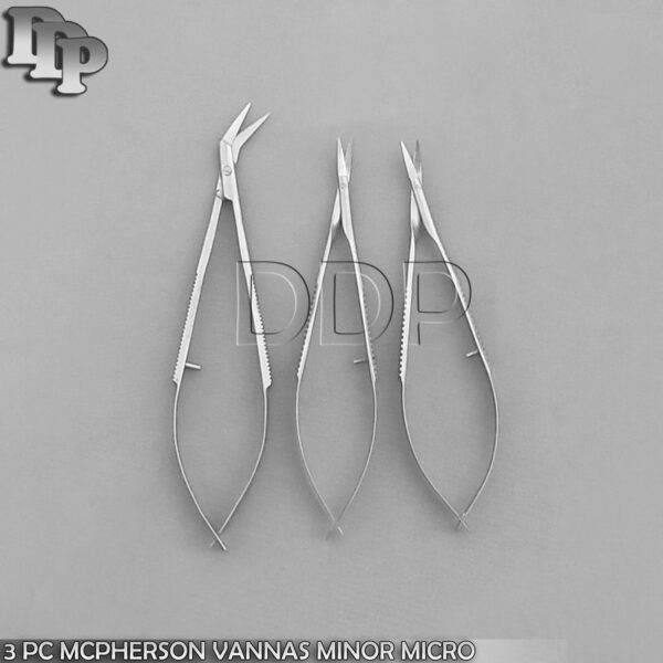 SET OF 3 PC MCPHERSON VANNAS MINOR MICRO SURGERY OPHTHALMIC SCISSORS 3" EYE KIT