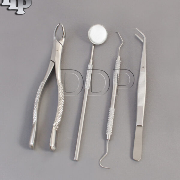 SET OF 4 PCS ORAL DENTAL SURGERY EXTRACTION KIT WITH EXTRACTING FORCEPS #6