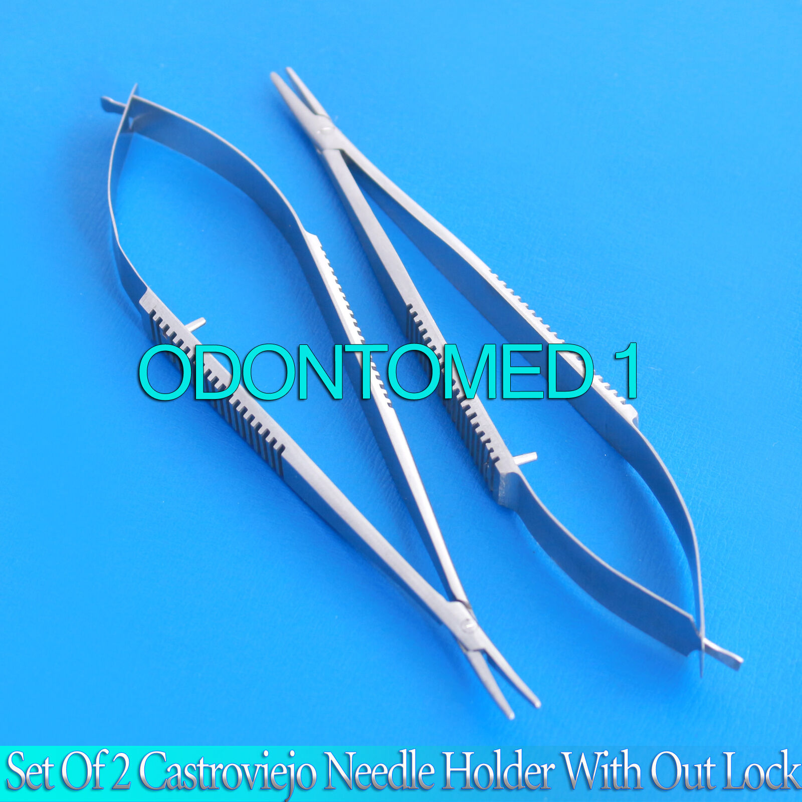 Set-Of-2-Castroviejo-Needle-Holder-55-CvdStr-Without-Lock-Surgical-Instrument-131737076290