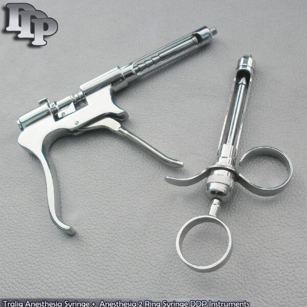 Tralig Anesthesia Syringe +  Anesthesia 2 Ring Syringe Instruments