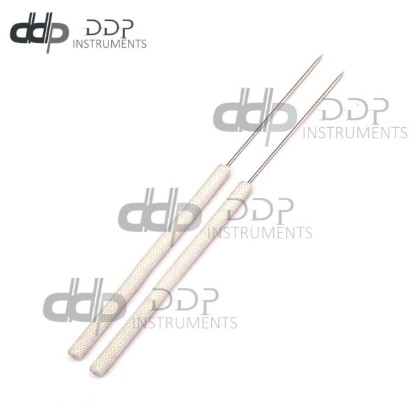 2 DISSECTING DISSECTION TEASING NEEDLE STRAIGHT SILVER HANDLE