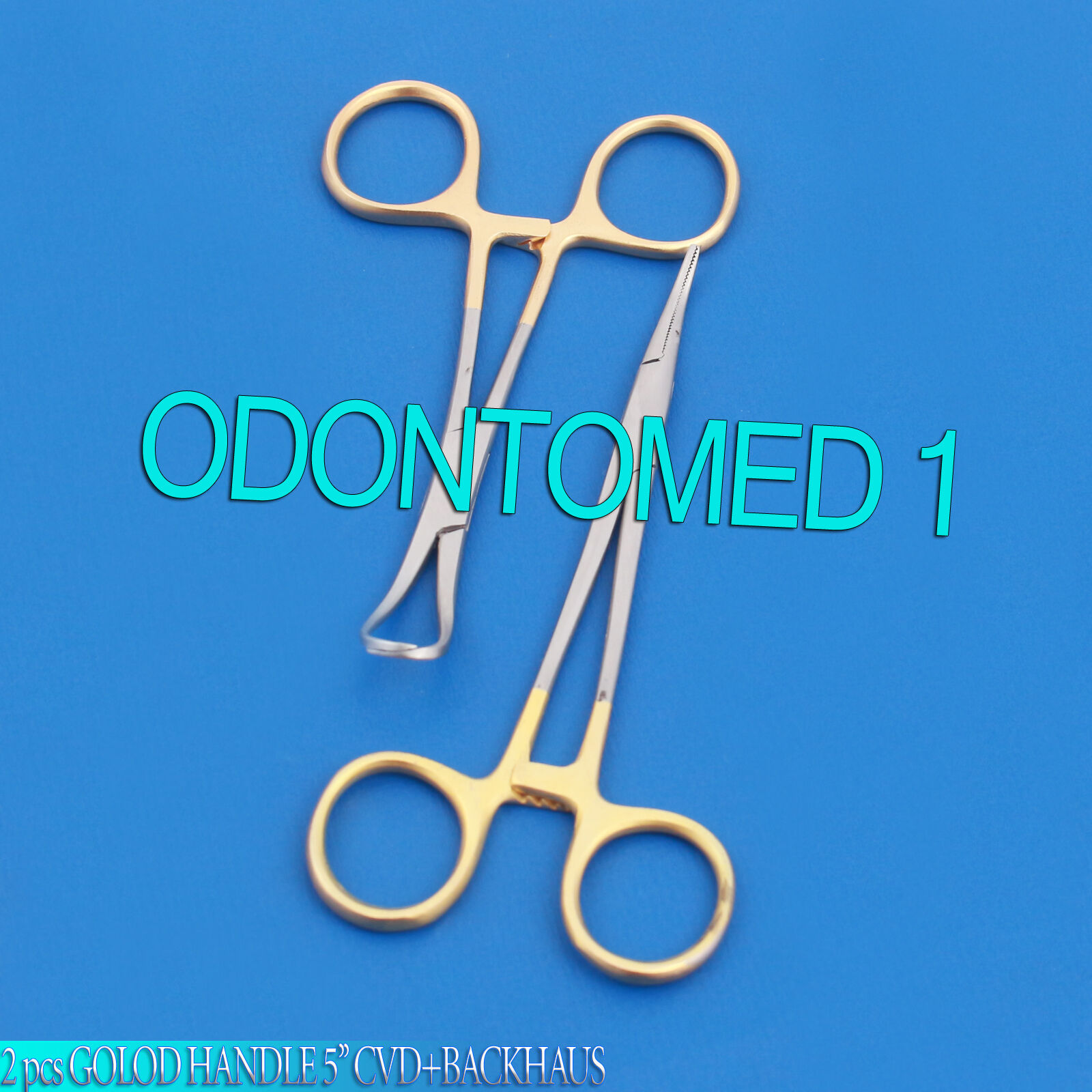 2-PCS-GOLD-HANDLE-SUTURE-LACERTION-KIT-MOSQUITO-5-CVDBACKHAUSTOWEL-CLAMP-45-125578186741