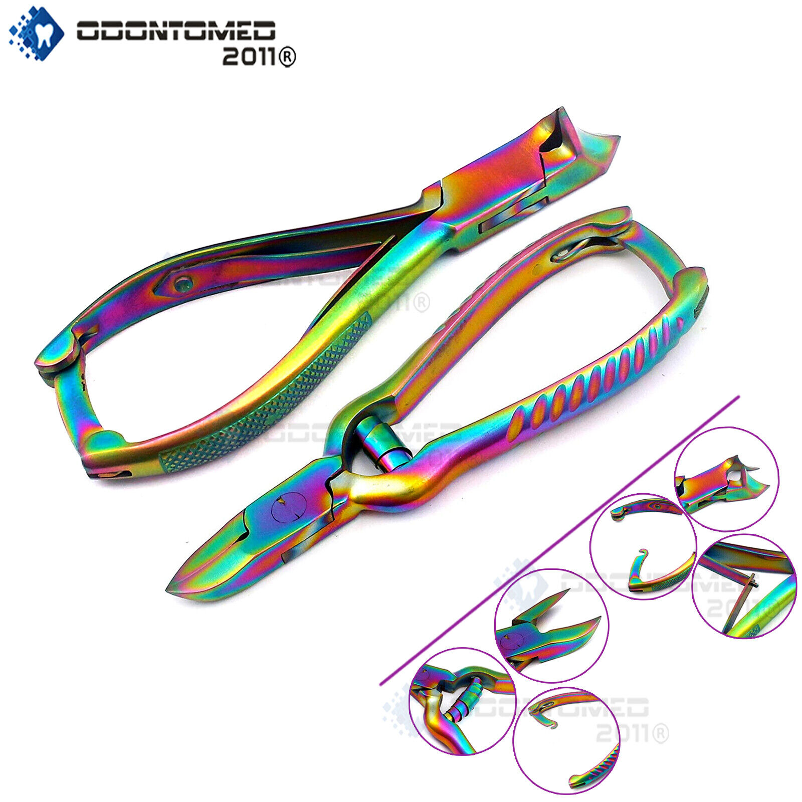 2-Pcs-Professional-Heavy-Duty-Thick-Toe-Nail-Clippers-Chiropody-Podiatry-Rainbow-123348812251