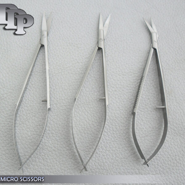 3 PCS O.R GRADE ASSORTED CASTROVIEJO MICRO OPHTHALMIC SCISSORS 5.5'' STR CVD ANG
