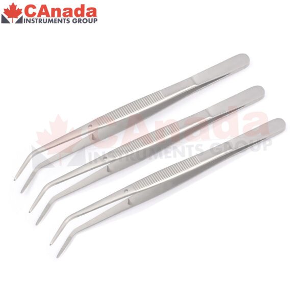 3 Pcs College Cotton Tweezers Pliers Curved Dental Surgical Instruments