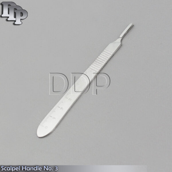 3 Pcs Dental Surgical Scalpel Handle No. 3 Ruler 0-6cm Side Stainless Steel Tool