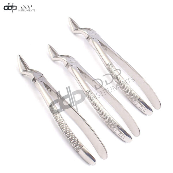 3 Pieces Of Extracting Forceps # 51A Surgical Dentist Instruments