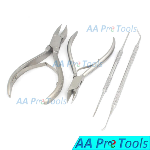4 PCS KIT Ingrown Nail Cutters, Podiatry Instruments Ingrown Black File, BTS-78