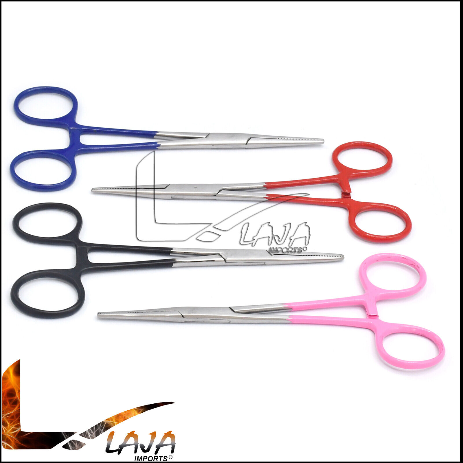4-Pieces-Mix-Color-Kelly-Hemostat-Forceps-55-Straight-Locking-Handle-274753349621-2