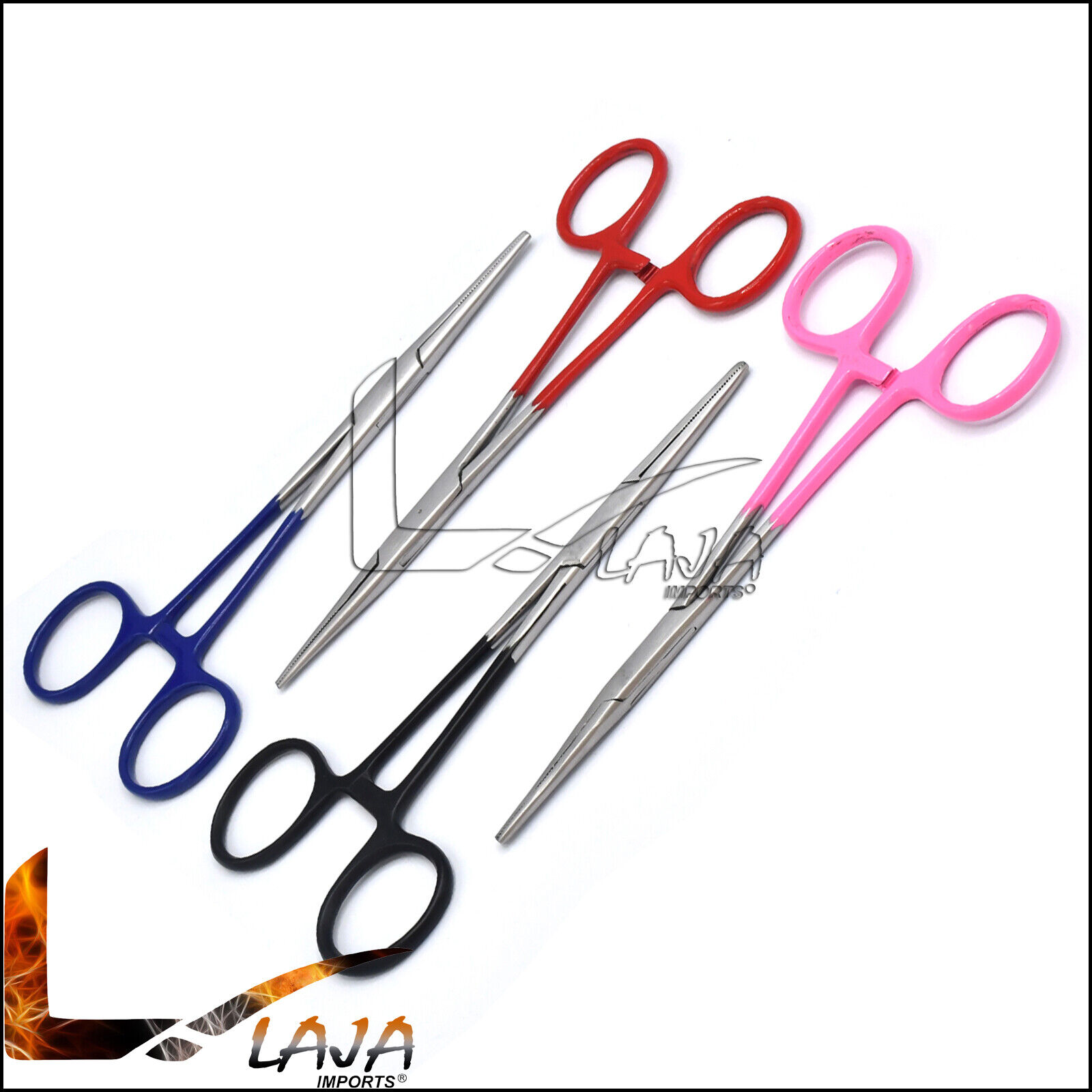 4-Pieces-Mix-Color-Kelly-Hemostat-Forceps-55-Straight-Locking-Handle-274753349621