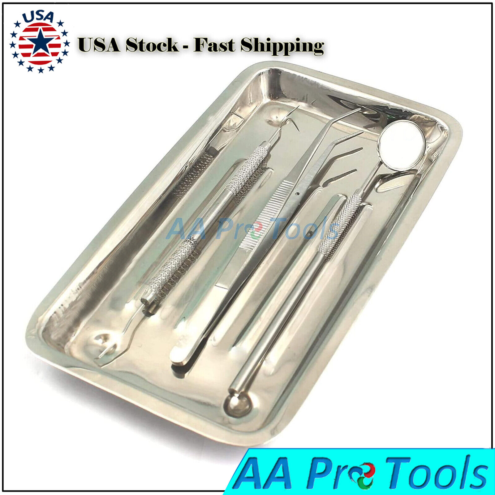 4PCS-Dental-Tools-KIT-Dentist-Teeth-Clean-Hygiene-Pick-Mirror-Dental-Tray-255002535471