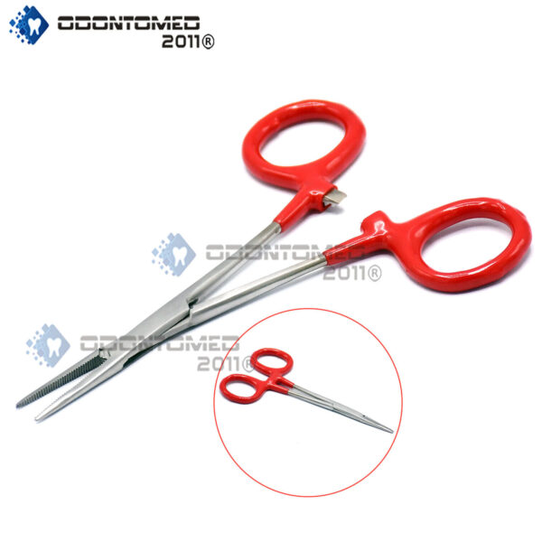 5'' Fishing Stainless Straight Hemostat Forceps With Red PVC Grip Picking Clamp