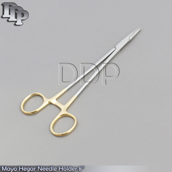 5 MAYO HEGAR NEEDLE HOLDER 8" SERRATED W/ TUNGSTEN CARBIDE SURGICAL VETERINARY