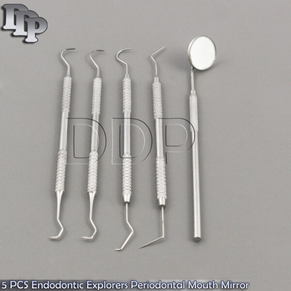 5 PCS Endodontic Explorers Periodontal Mouth Mirror Dentist Oral Teeth Cleaning