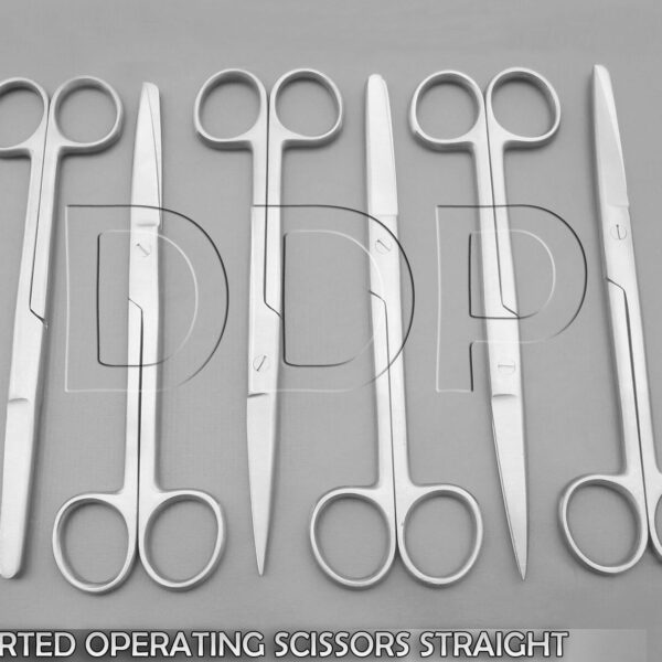 6 ASSORTED OPERATING SCISSORS 6.5" SH/SH SH/BL BL/BL STRAIGHT SURGICAL
