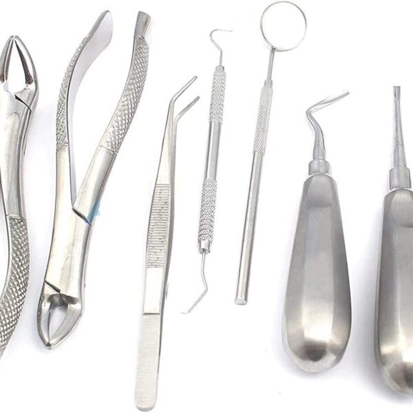 8 PCS BASIC DENTAL SURGERY EXTRACTING EXTRACTION FORCEPS ELEVATORS SET DN-393