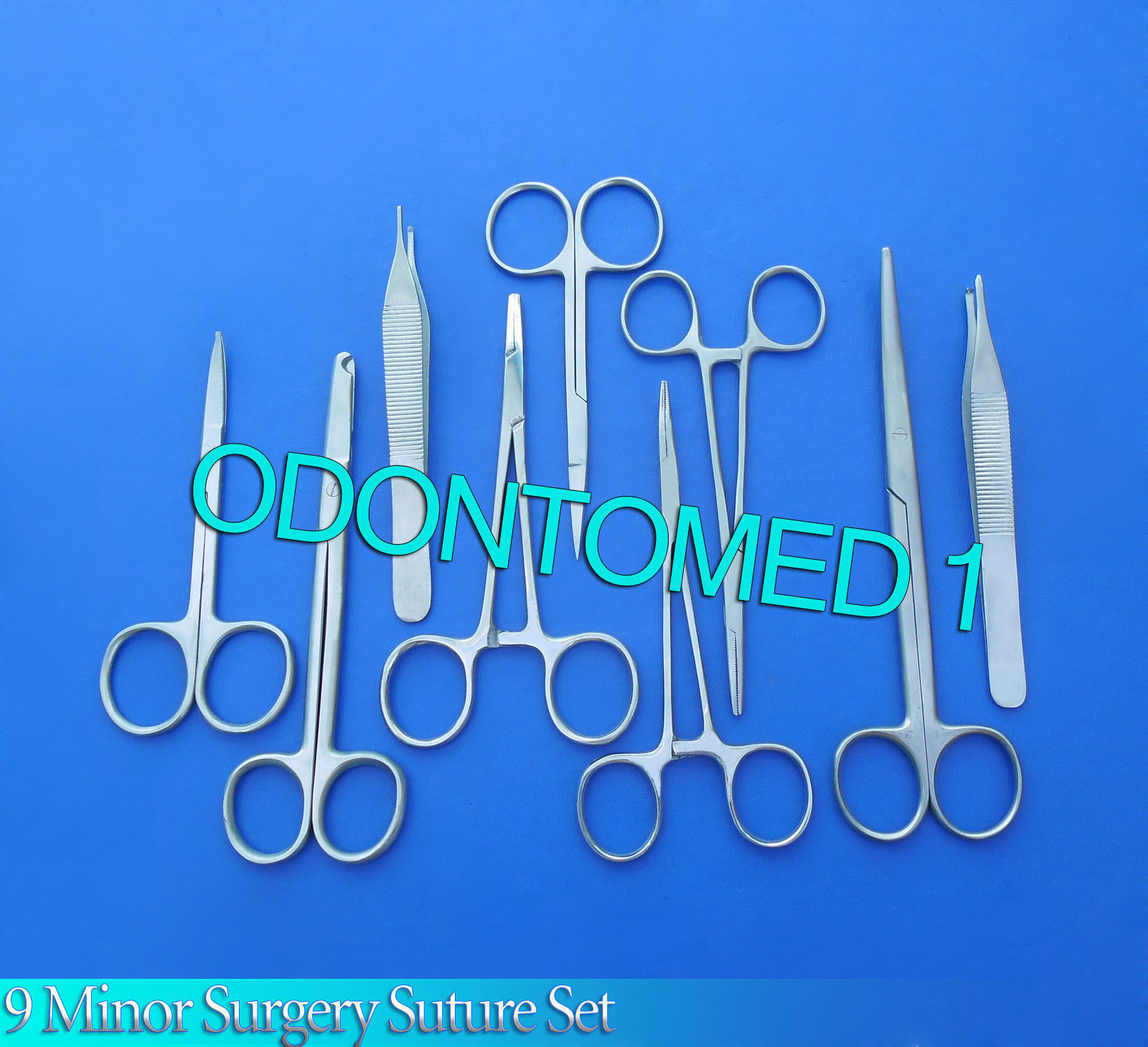 9-INSTRUMENTS-MINOR-SURGERY-SUTURE-SET-FORCEPS-DS-704-130998798481