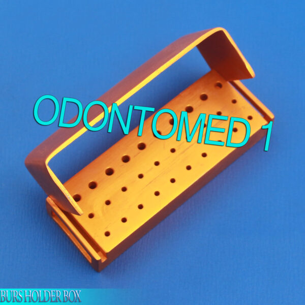Dental Burs Holder Aluminum Box Autoclave 30 Holes Burs Gold DN-2083