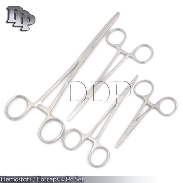 HEMOSTATS / LOCKING FORCEPS 4 pc set 3-1/2'' - 8''Straight