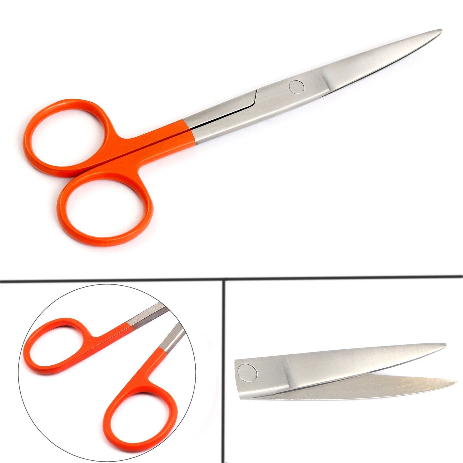 Lot-Of-2-Pcs-Operating-Scissors-55-SharpSharp-StrCvd-Color-Handle-Orange-374599535601-2